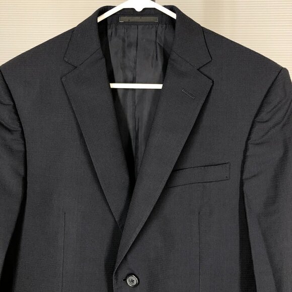 Z Zegna Drop 7 100% Wool Navy Check Trim Fit Blazer Jacket  ITA 48C =‎ US 38S - Picture 4 of 15